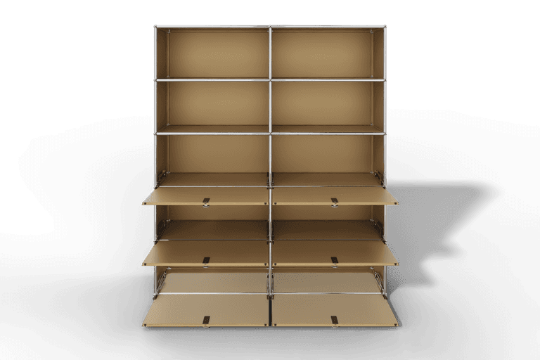 USM Haller Schrank/Regal mit 6 Klapptüren und offenen Fächern. Produktbild