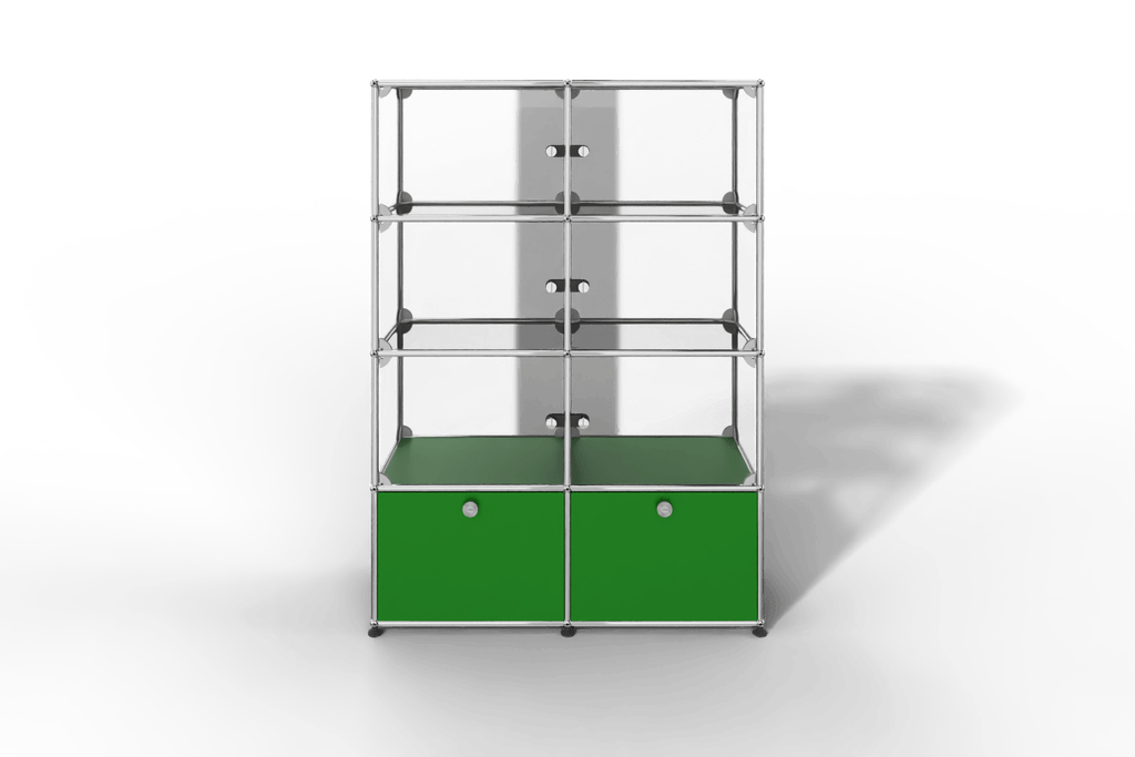 USM Haller Glasvitrine mit 6 Glastüren und 2 Klapptüren Produktbild
