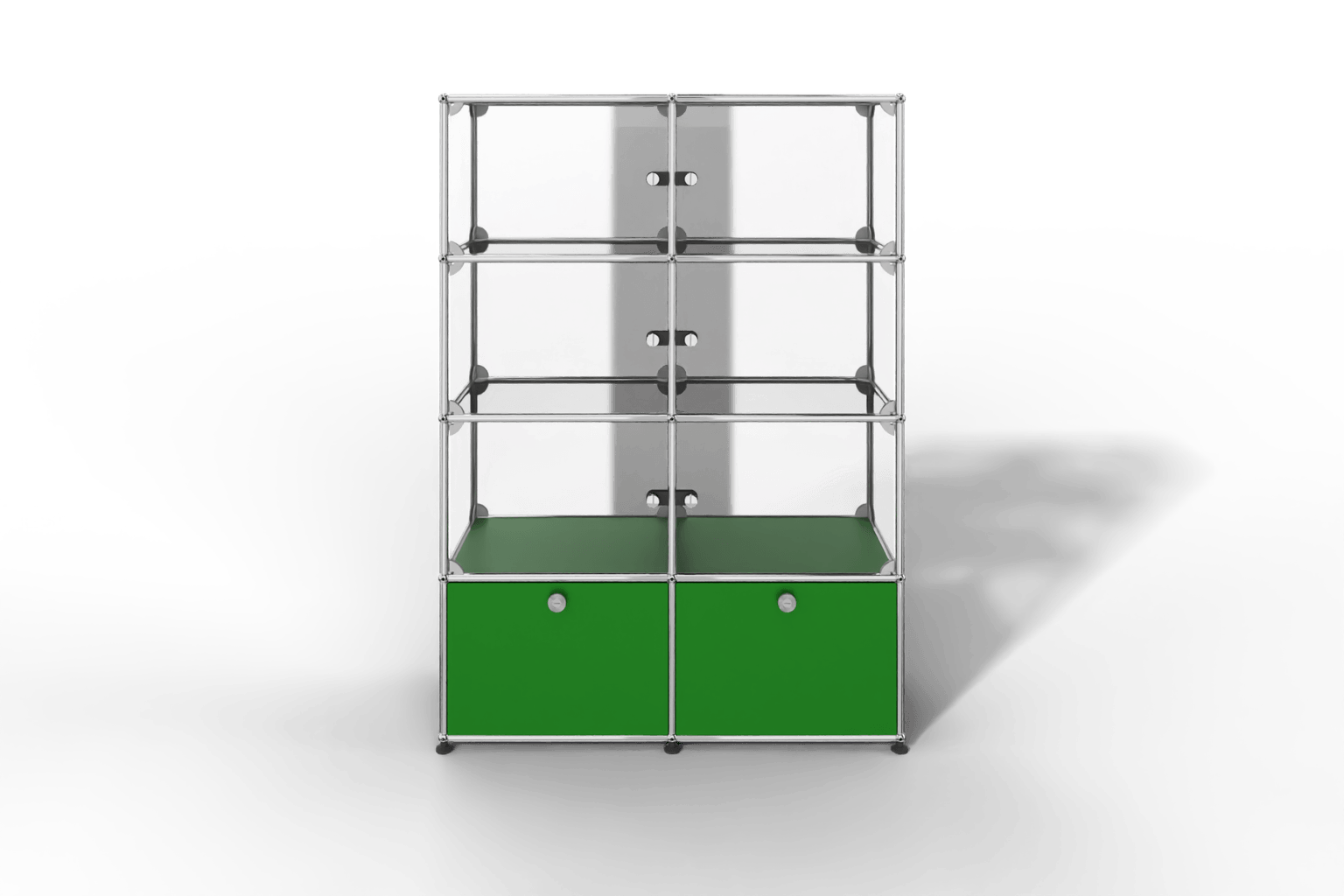 USM Haller Glasvitrine mit 6 Glastüren und 2 Klapptüren Produktbild