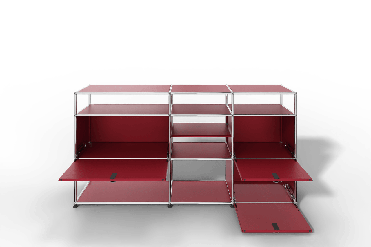 Sideboard mit offenen Elementen und Klapptüren Produktbild