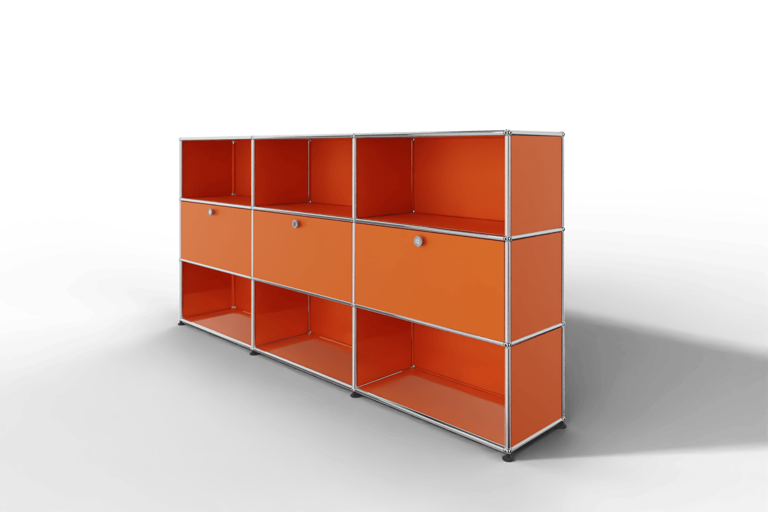 USM Haller Highboard mit 3 Klapptüren und 6 offenen Fächern Produktbild