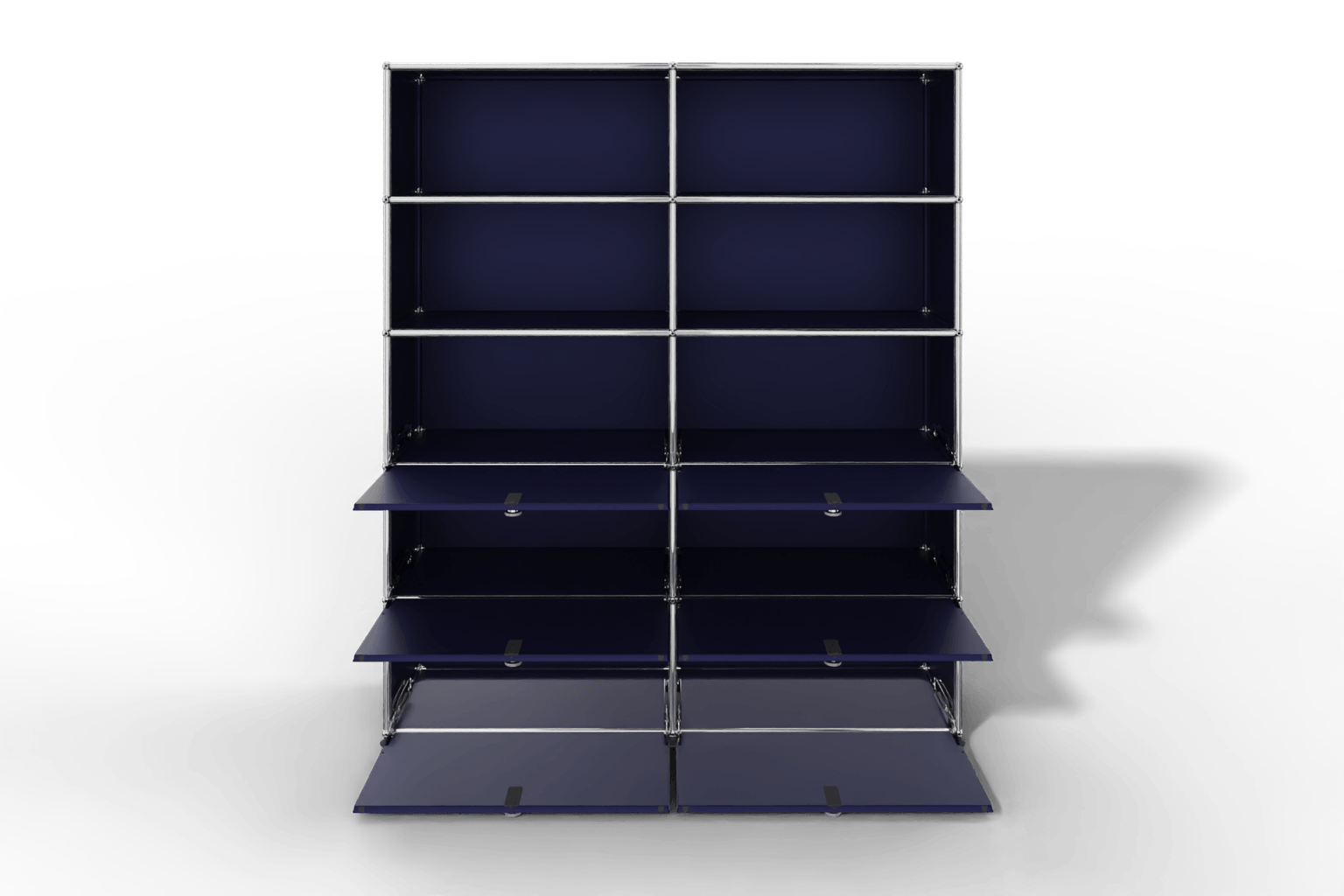 USM Haller Schrank/Regal mit 6 Klapptüren und offenen Fächern. Produktbild