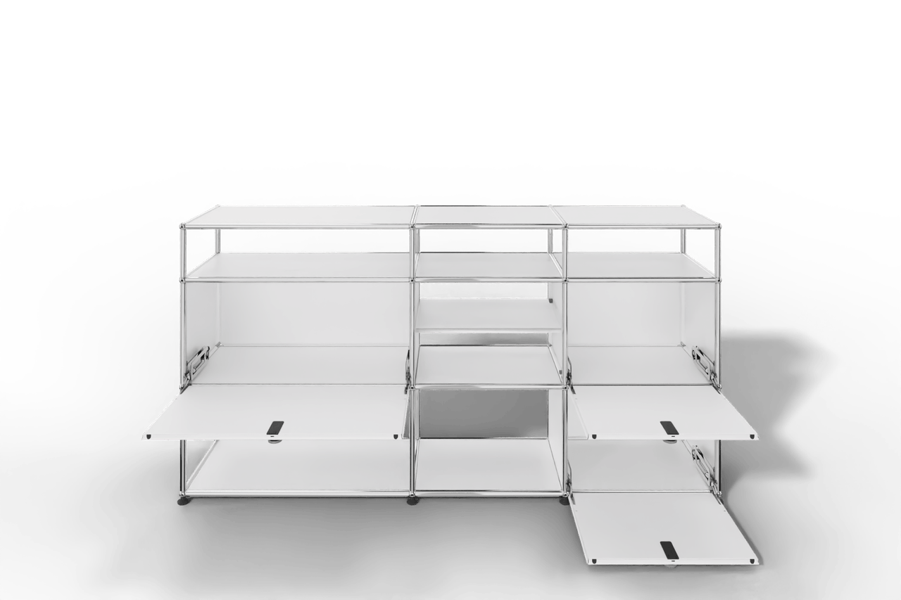 Sideboard mit offenen Elementen und Klapptüren Produktbild