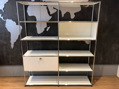 Original USM Haller Regalwand, offene und geschlossene Fächer kombiniert Produktbild