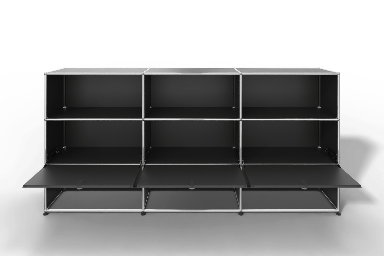 USM Haller Highboard mit 3 Klapptüren und 6 offenen Fächern Produktbild