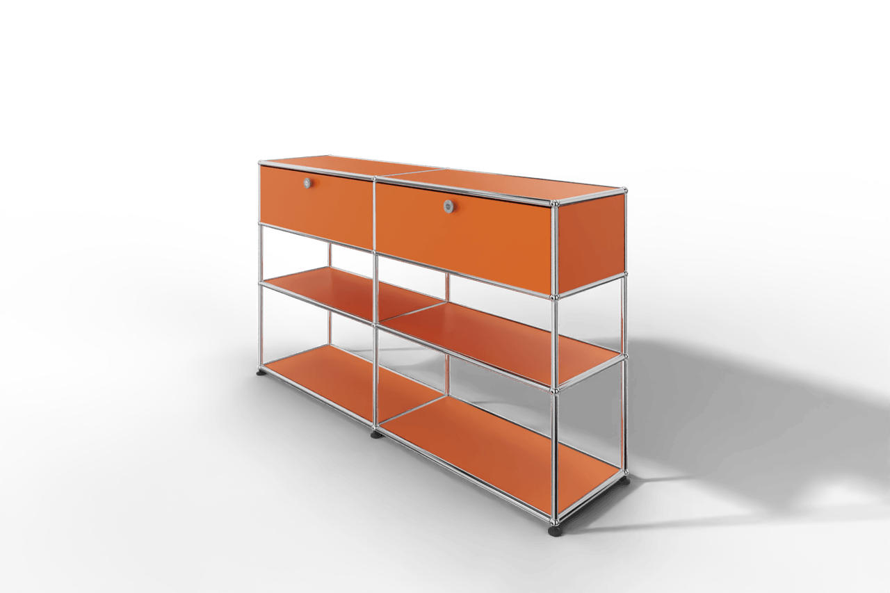 USM Haller Highboard mit 2 Klapptüren und 2 offenen Ebenen Produktbild