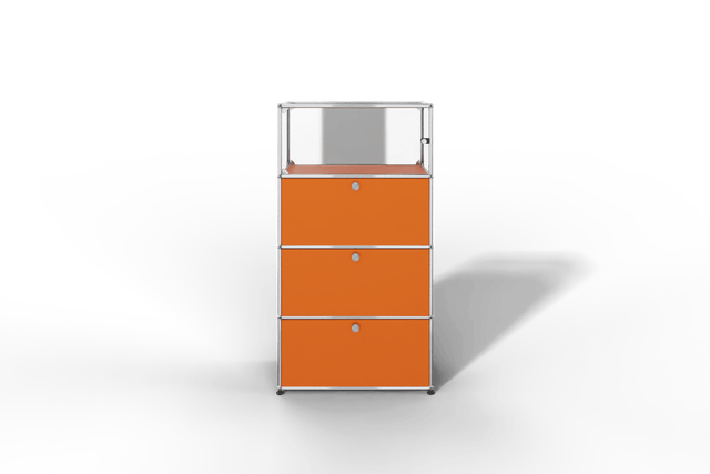 USM Haller Regal, 3 Klapptüren, 1 Vitrinen-Element
