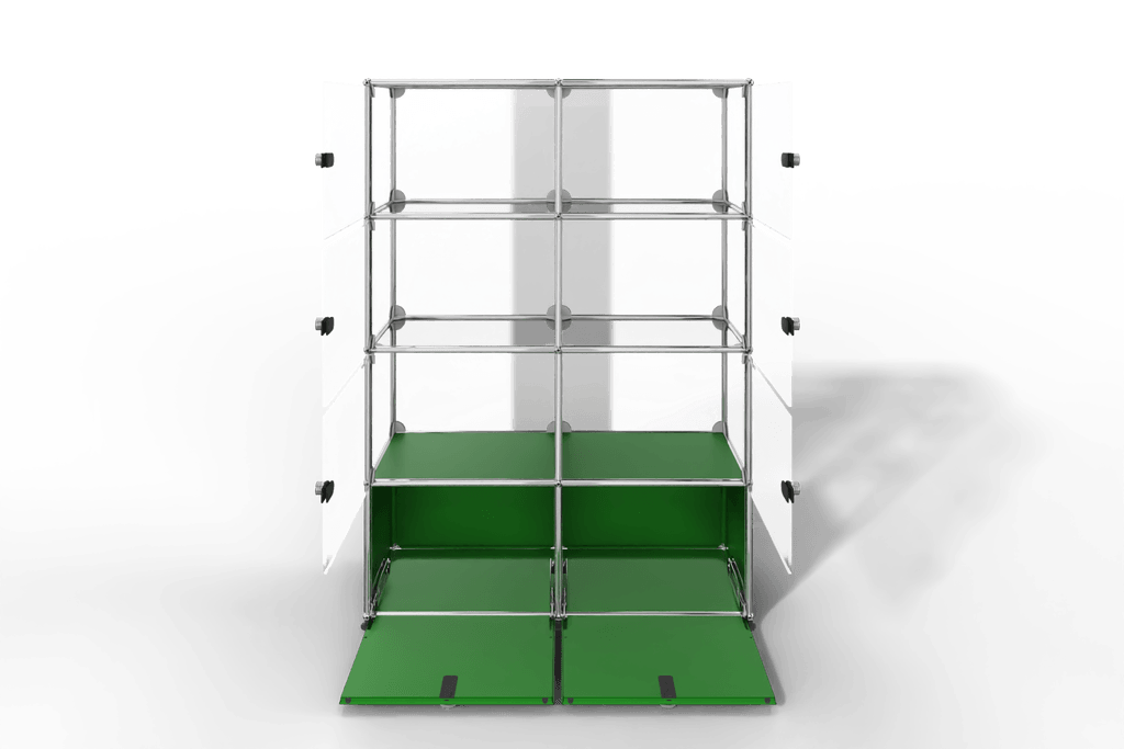 USM Haller Glasvitrine mit 6 Glastüren und 2 Klapptüren Produktbild