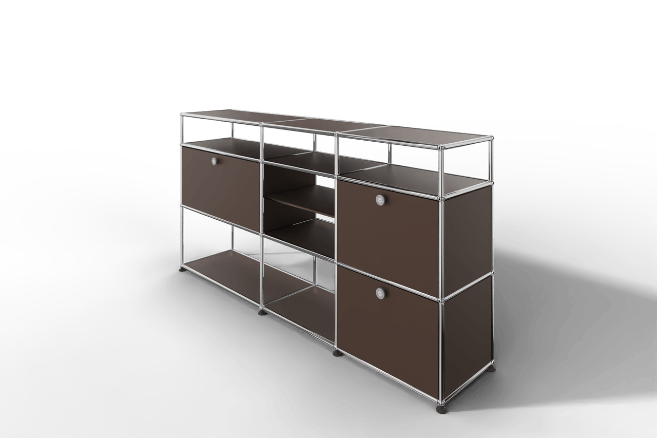 Sideboard mit offenen Elementen und Klapptüren Produktbild