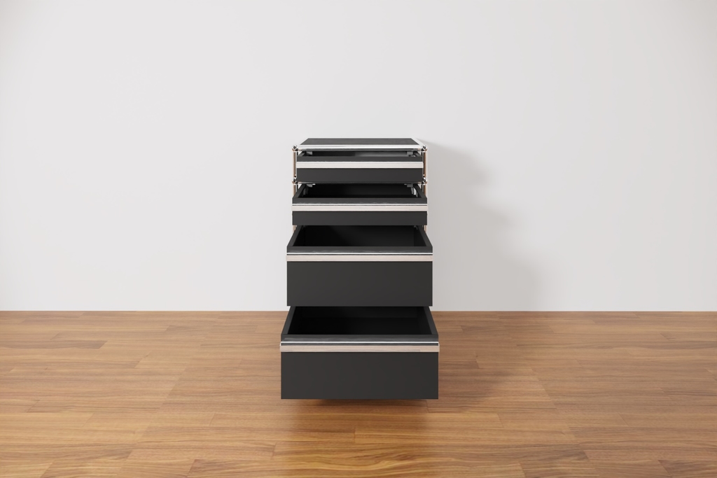 USM Rollcontainer mit 4 Schüben in graphitschwarz Produktbild