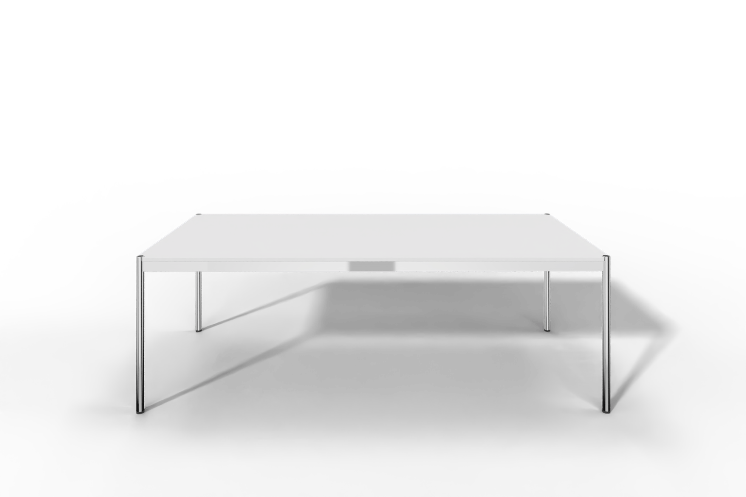 USM Haller Tisch, Tiefe 1000 mm, MDF pulverbeschichtet reinweiss, Länge wählbar Produktbild