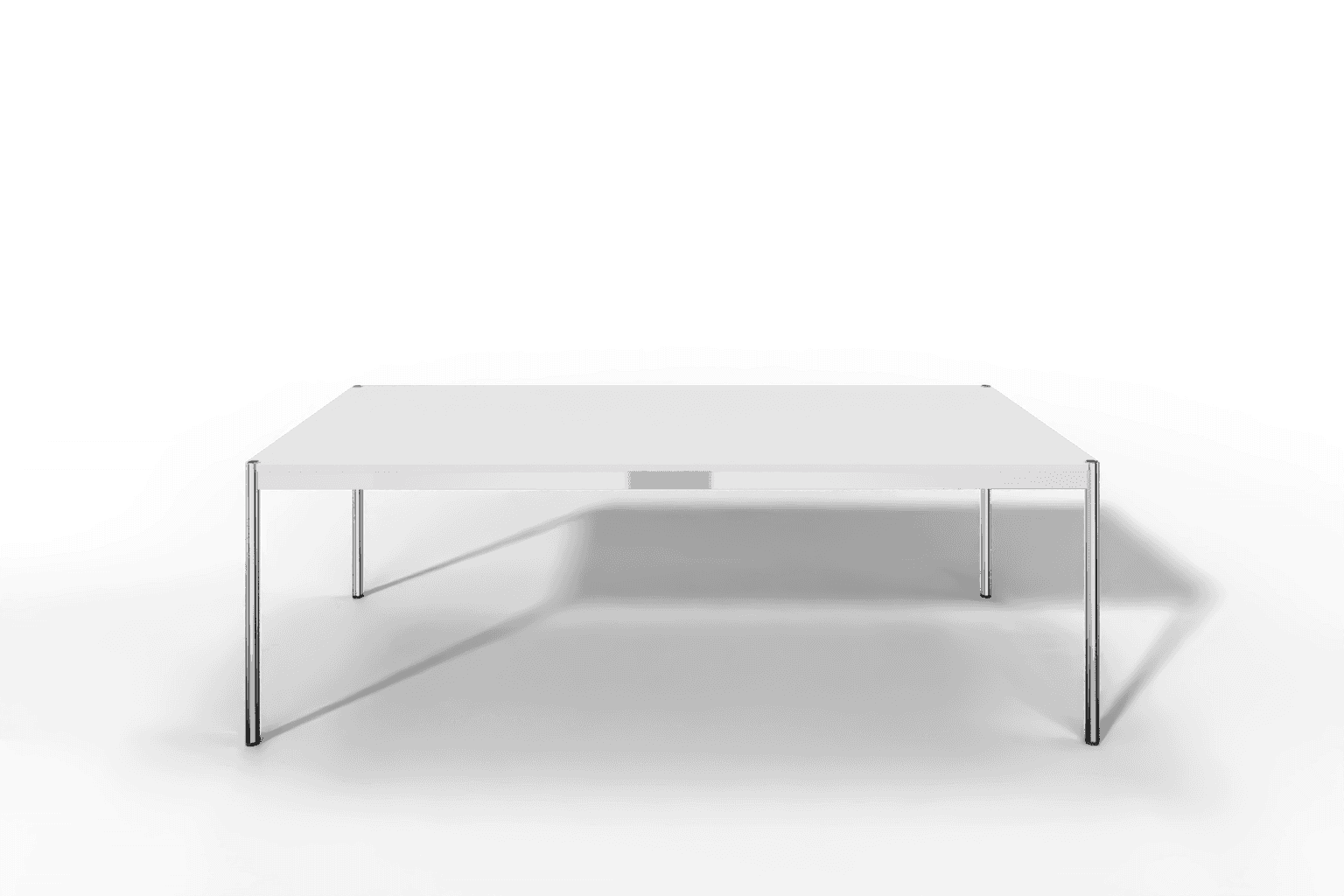 USM Haller Tisch, Tiefe 1000 mm, MDF pulverbeschichtet reinweiss, Länge wählbar Produktbild