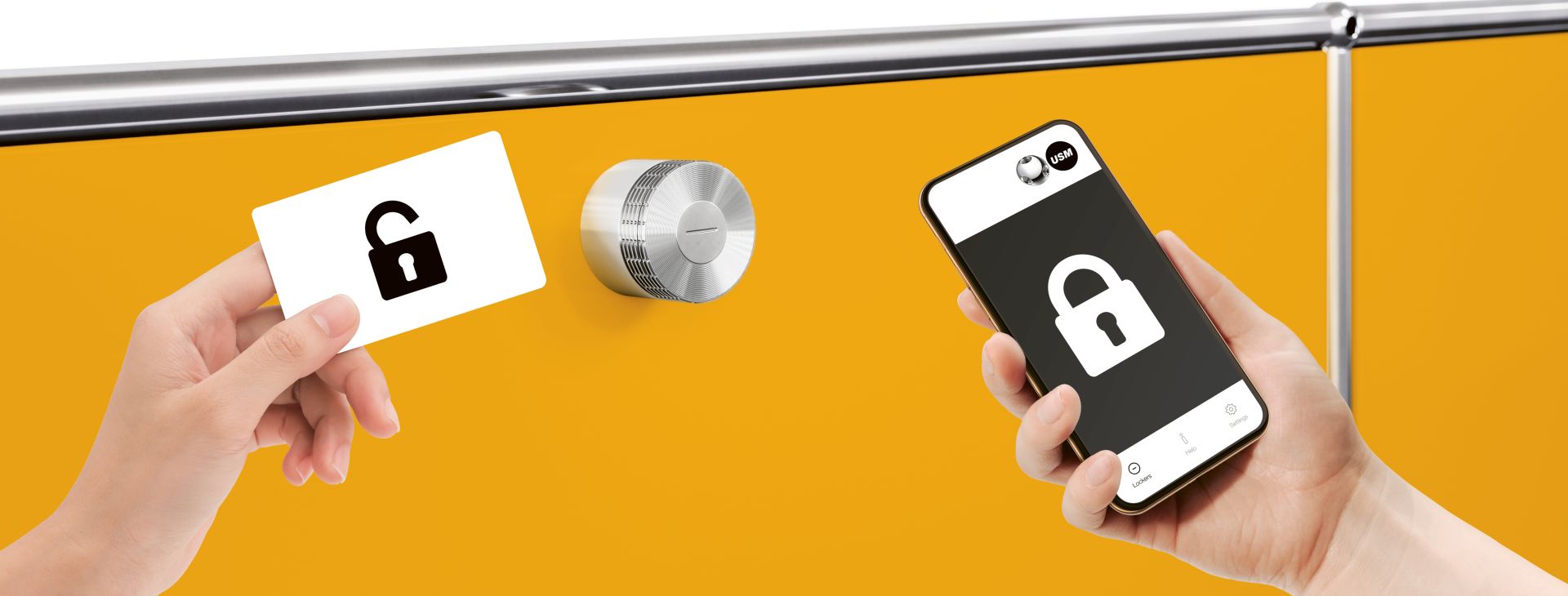 Set - USM Haller Schloss C und Befestigungsset für Einschubtür Produktbild