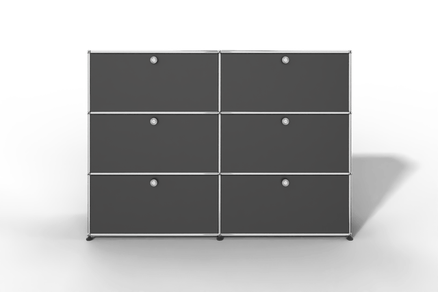 USM Haller Highboard, mit 6 Klapptüren, von Paul Schärer & Fritz Haller