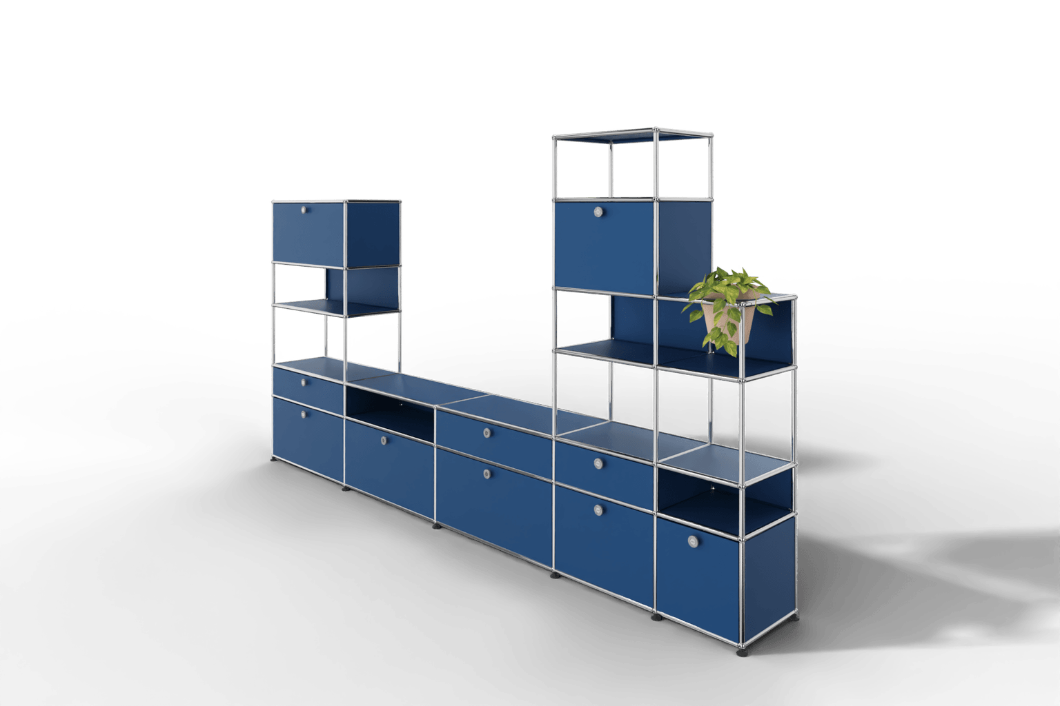 Regalwand mit Pflanzeneinsatz, offene und geschlossene Fächer kombiniert Produktbild