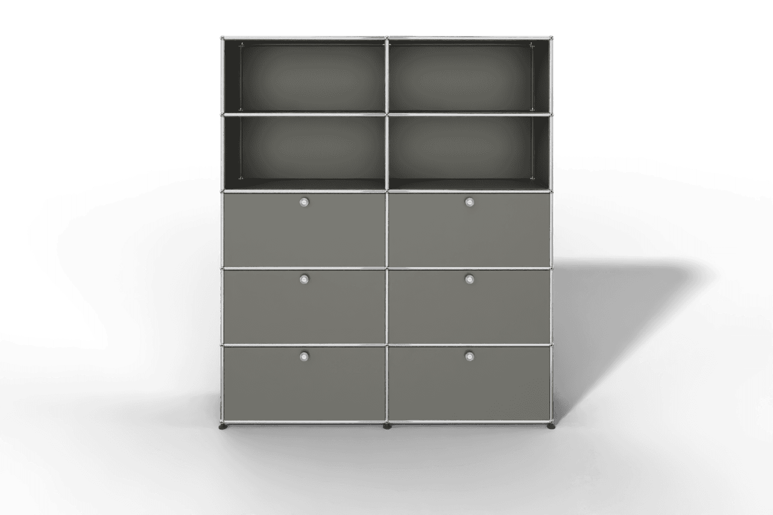 USM Haller Schrank/Regal mit 6 Klapptüren und offenen Fächern. Produktbild