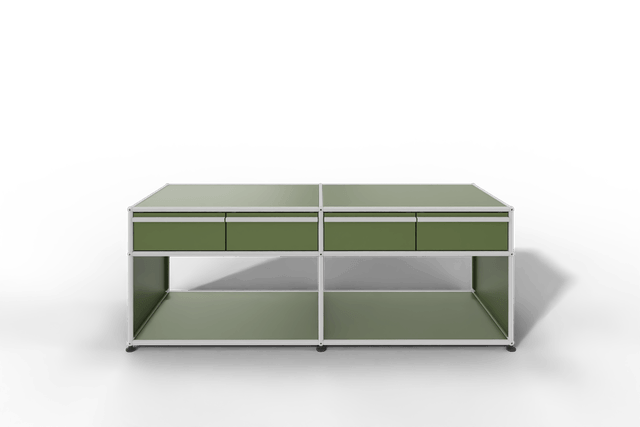 USM Haller Sideboard, mit 4 Schubladen A6 und 2 offenen Fächern. Tiefe 50 cm.