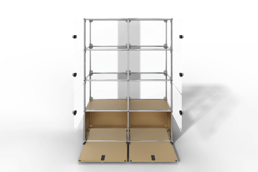 USM Haller Glasvitrine mit 6 Glastüren und 2 Klapptüren Produktbild