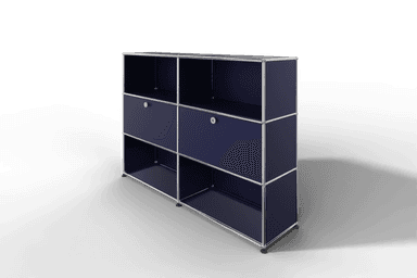 USM Haller Highboard mit 2 Klapptüren und 4 offenen Fächern in 14 Farben. Produktbild