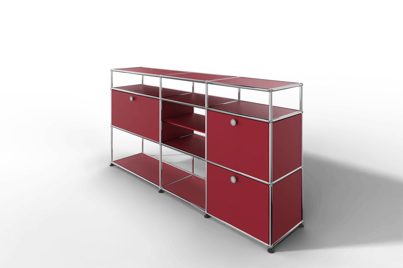 Sideboard mit offenen Elementen und Klapptüren Produktbild