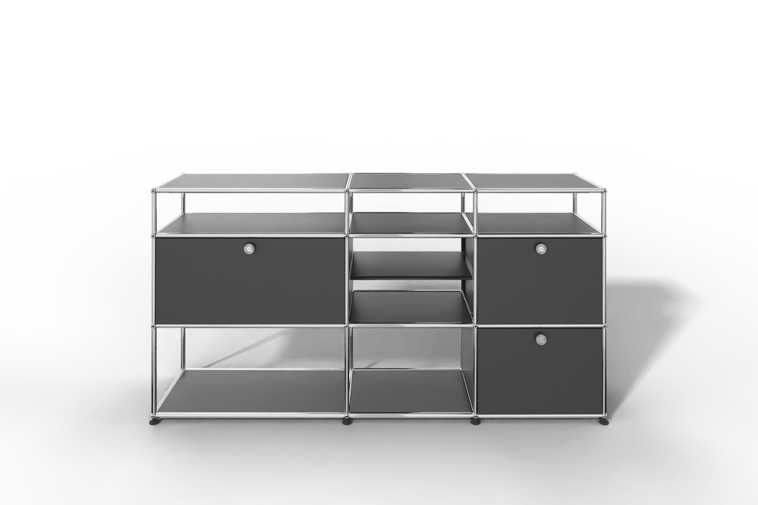 Sideboard mit offenen Elementen und Klapptüren Produktbild