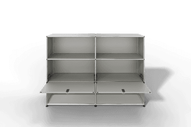 USM Haller Highboard mit 2 Klapptüren und 4 offenen Fächern in 14 Farben. Produktbild