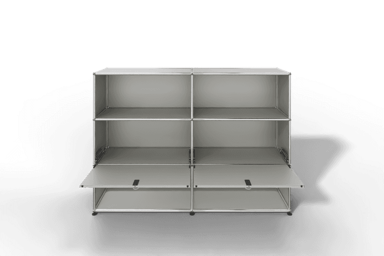 USM Haller Highboard mit 2 Klapptüren und 4 offenen Fächern in 14 Farben. Produktbild