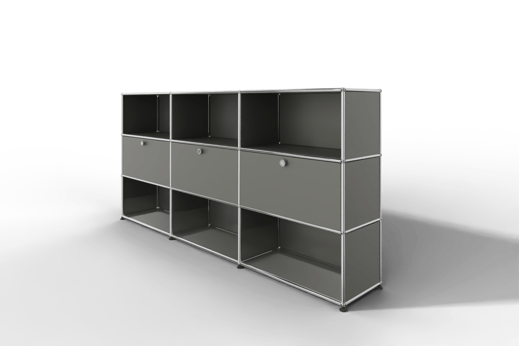 USM Haller Highboard mit 3 Klapptüren und 6 offenen Fächern Produktbild