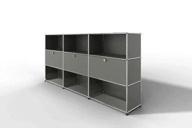 USM Haller Highboard mit 3 Klapptüren und 6 offenen Fächern Produktbild