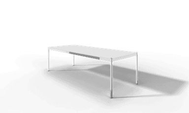 USM Haller Tisch, Tiefe 1000 mm, MDF pulverbeschichtet reinweiss, Länge wählbar Produktbild