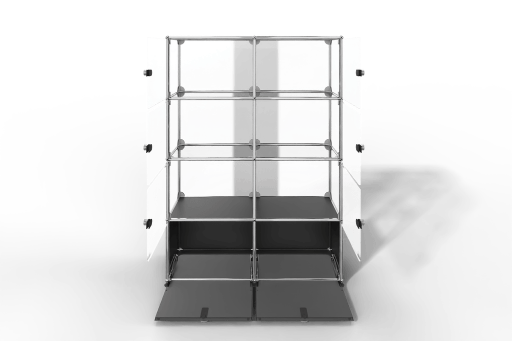 USM Haller Glasvitrine mit 6 Glastüren und 2 Klapptüren Produktbild