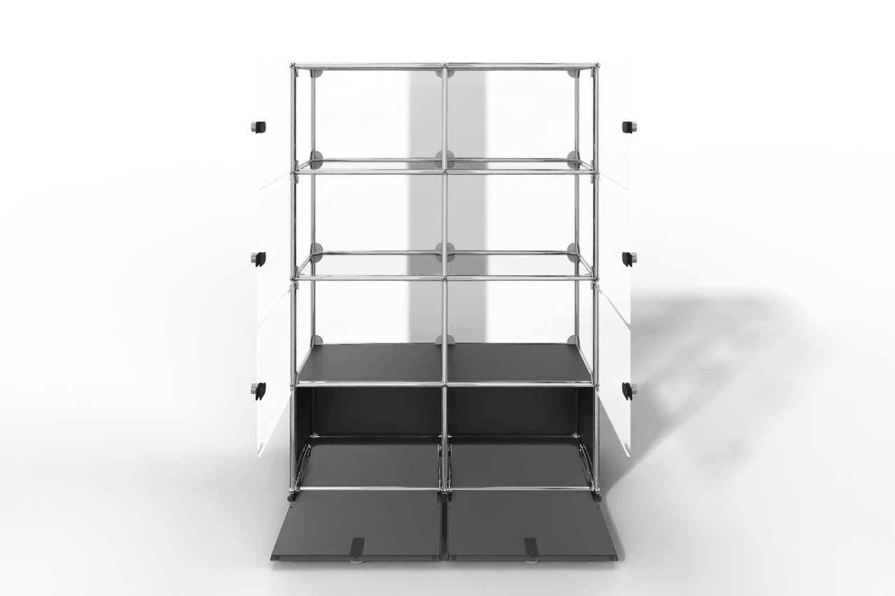 USM Haller Glasvitrine mit 6 Glastüren und 2 Klapptüren Produktbild