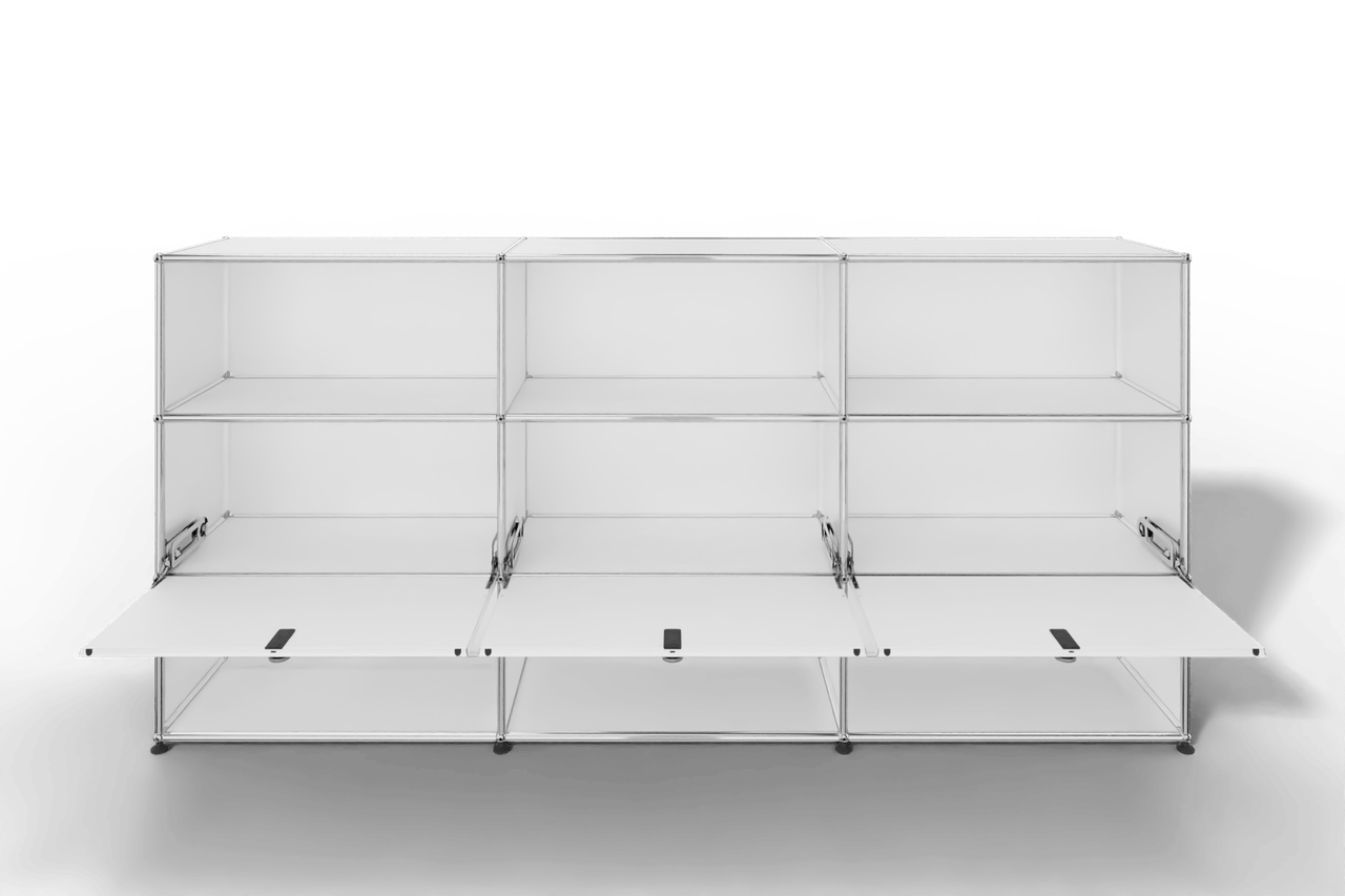 USM Haller Highboard mit 3 Klapptüren und 6 offenen Fächern Produktbild