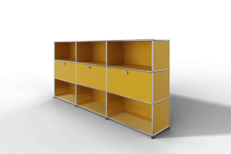 USM Haller Highboard mit 3 Klapptüren und 6 offenen Fächern Produktbild