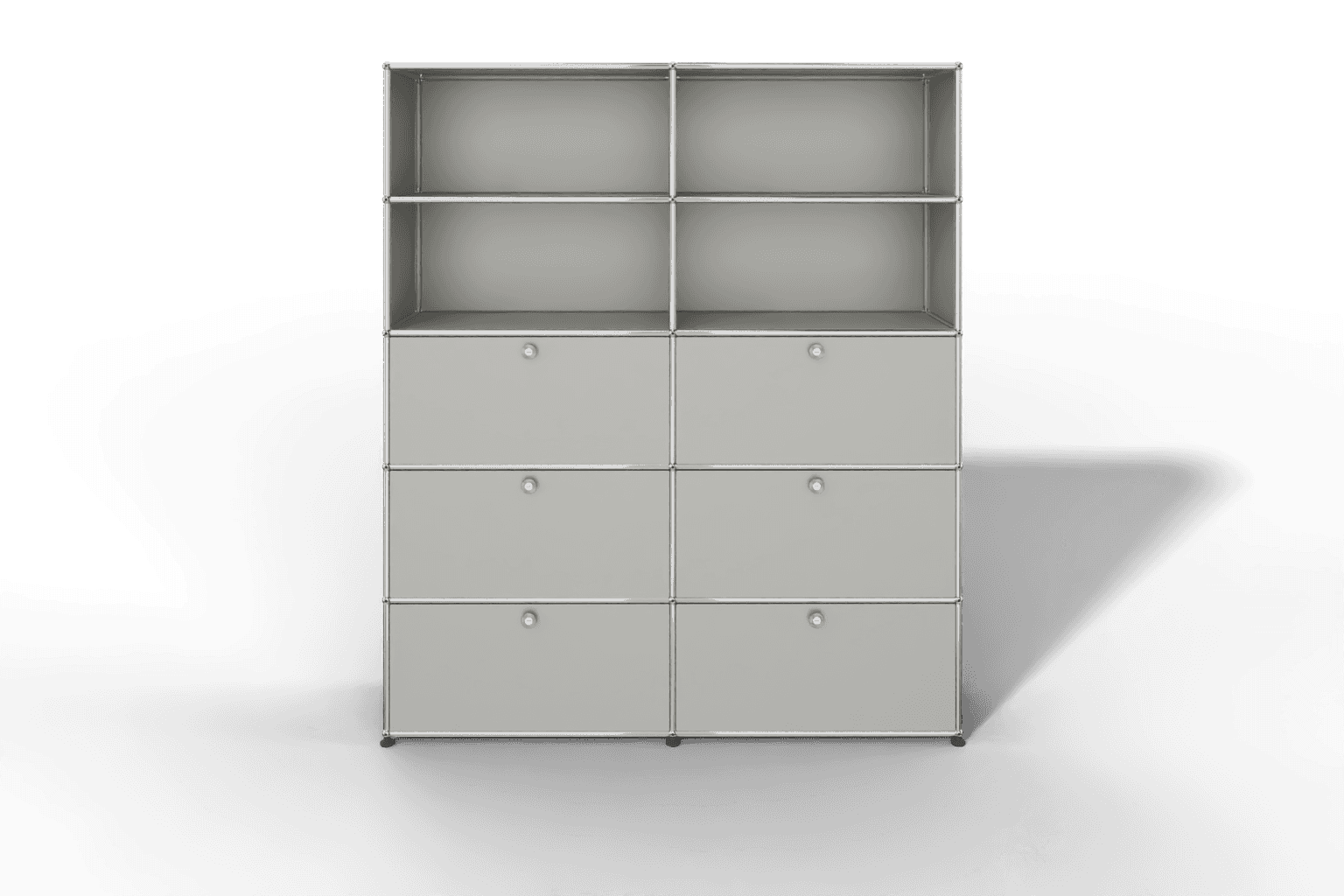 USM Haller Schrank/Regal mit 6 Klapptüren und offenen Fächern. Produktbild