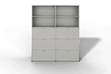USM Haller Schrank/Regal mit 6 Klapptüren und offenen Fächern. Produktbild