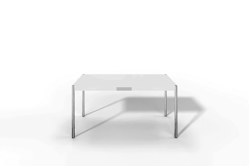Tisch, Tiefe 750 mm, MDF pulverbeschichtet reinweiss, Länge wählbar