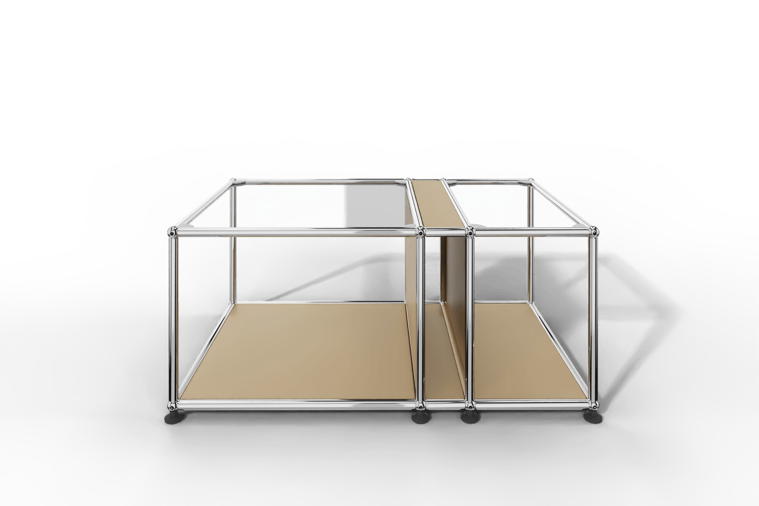 Couchtisch mit Zeitschriftenfach und Glastablaren Produktbild