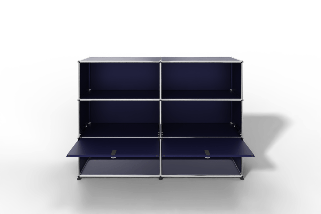 USM Haller Highboard mit 2 Klapptüren und 4 offenen Fächern in 14 Farben. Produktbild