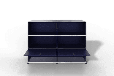 USM Haller Highboard mit 2 Klapptüren und 4 offenen Fächern in 14 Farben. Produktbild