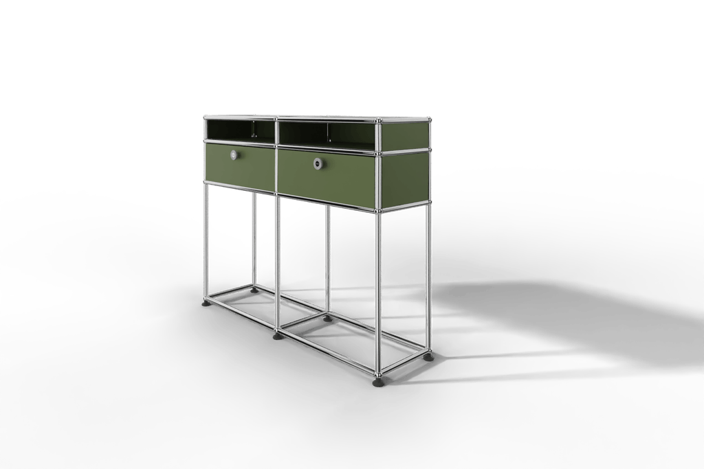 USM Haller Beistellmöbel mit 2 Klapptüren und 2 offenen Fächern Produktbild