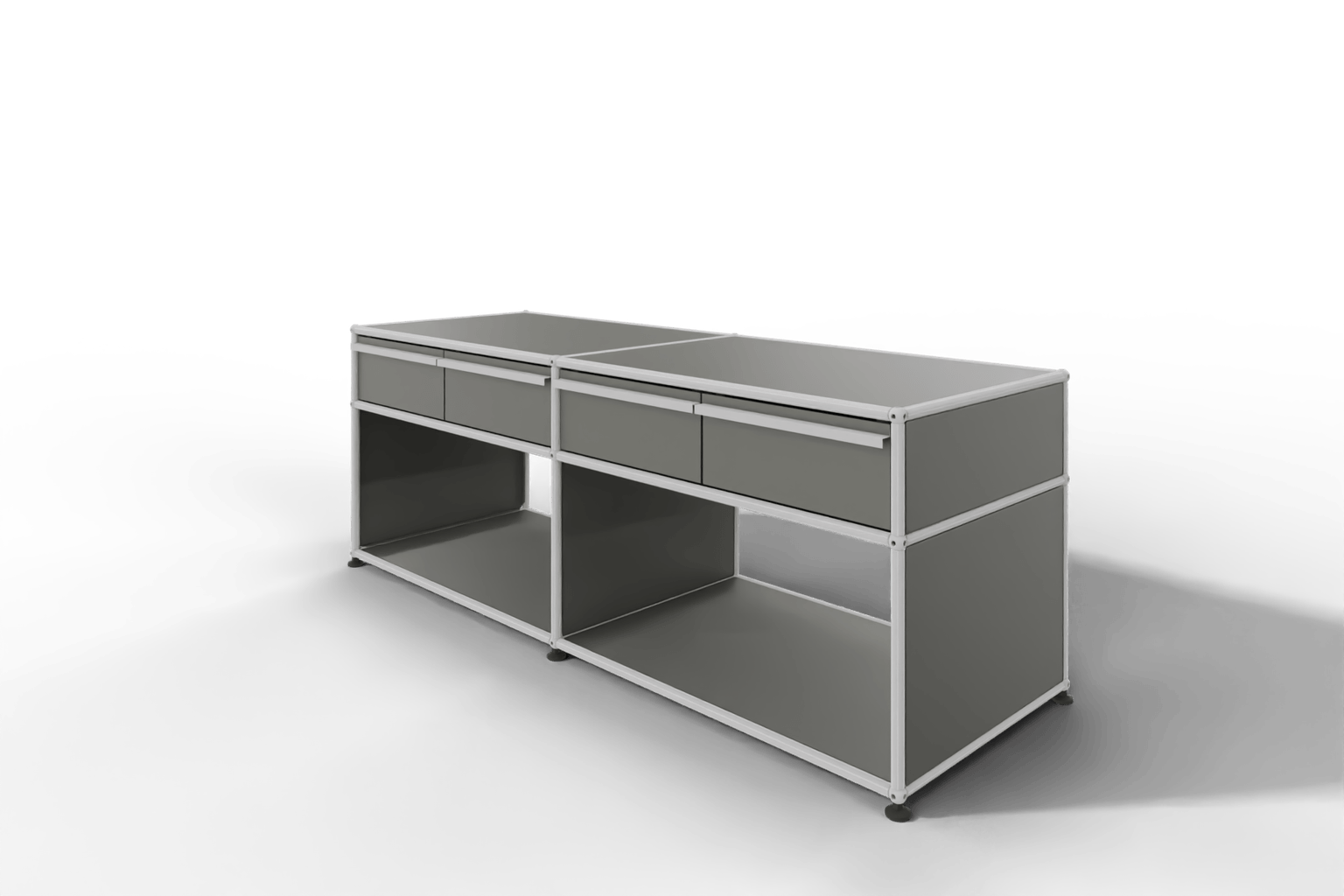 USM Haller Sideboard, mit 4 Schubladen A6 und 2 offenen Fächern. Tiefe 50 cm. Produktbild