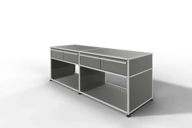 USM Haller Sideboard, mit 4 Schubladen A6 und 2 offenen Fächern. Tiefe 50 cm. Produktbild
