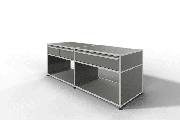 USM Haller Sideboard, mit 4 Schubladen A6 und 2 offenen Fächern. Tiefe 50 cm. Produktbild