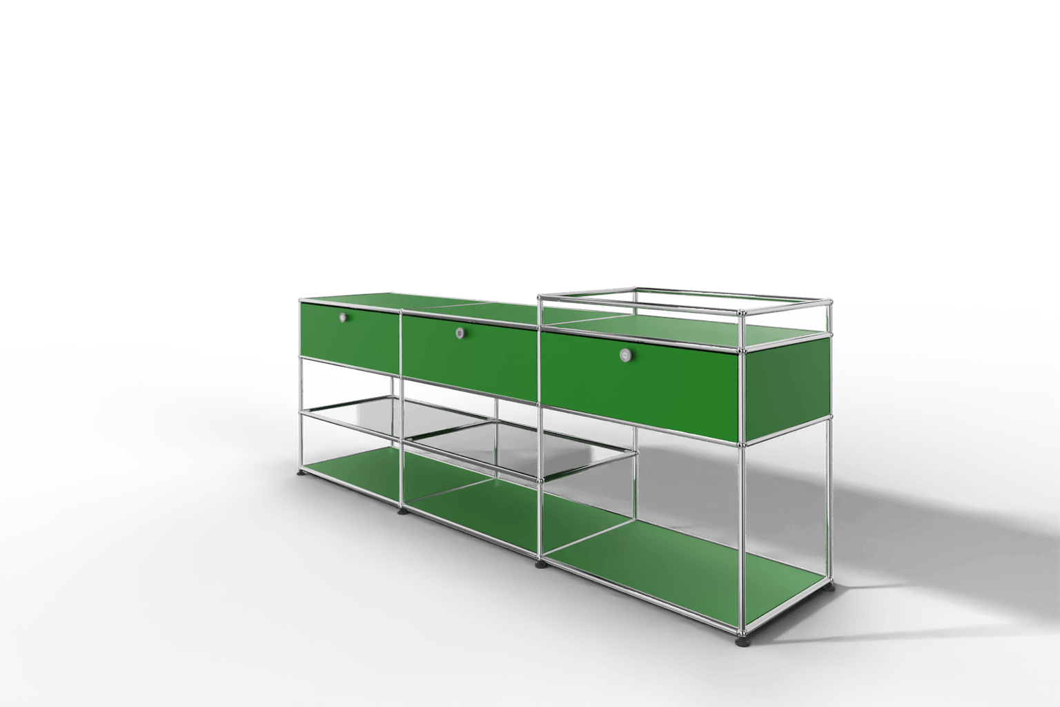 Sideboard mit 3 Klapptüren und offenen Fächern Produktbild