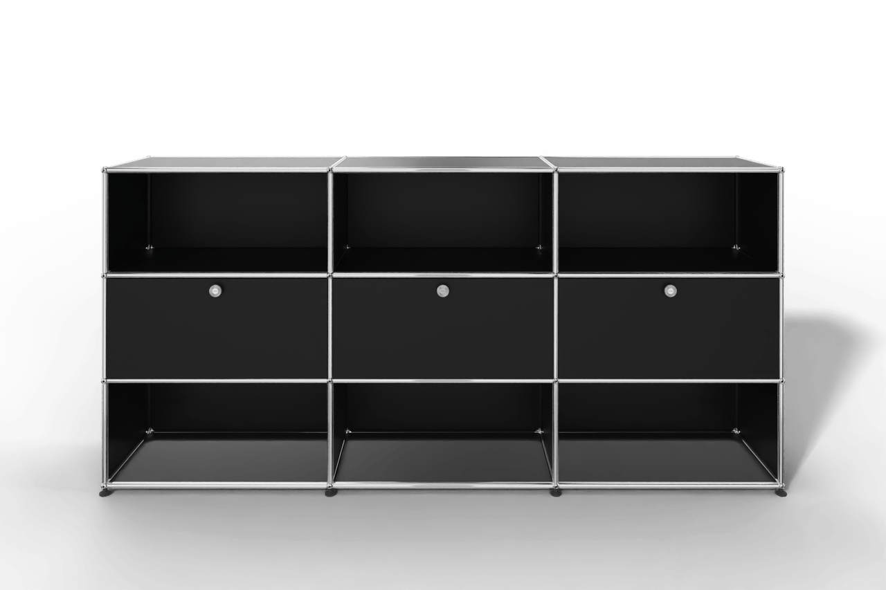 USM Haller Highboard mit 3 Klapptüren und 6 offenen Fächern Produktbild