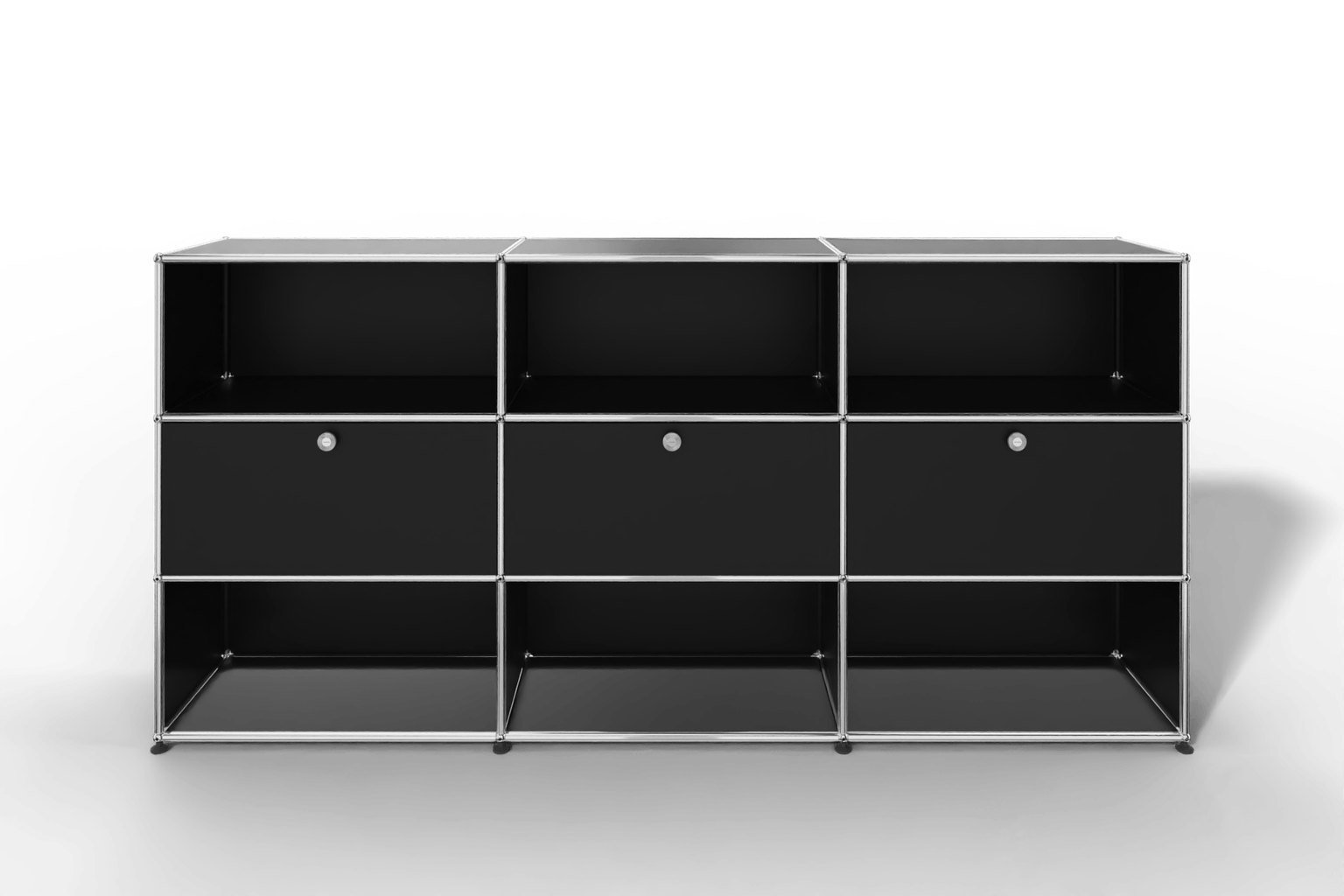 USM Haller Highboard mit 3 Klapptüren und 6 offenen Fächern Produktbild