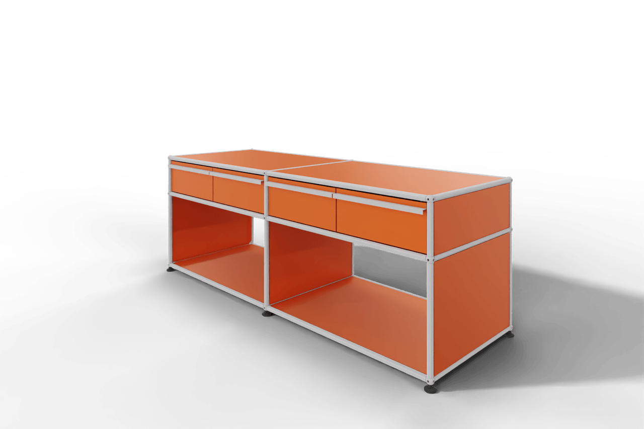 USM Haller Sideboard, mit 4 Schubladen A6 und 2 offenen Fächern. Tiefe 50 cm. Produktbild