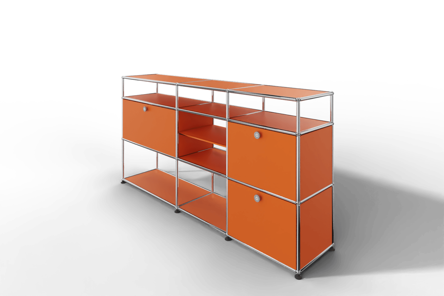 Sideboard mit offenen Elementen und Klapptüren Produktbild