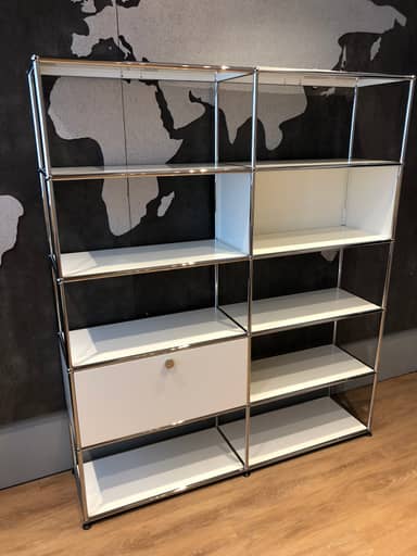 Original USM Haller Regalwand, offene und geschlossene Fächer kombiniert Produktbild